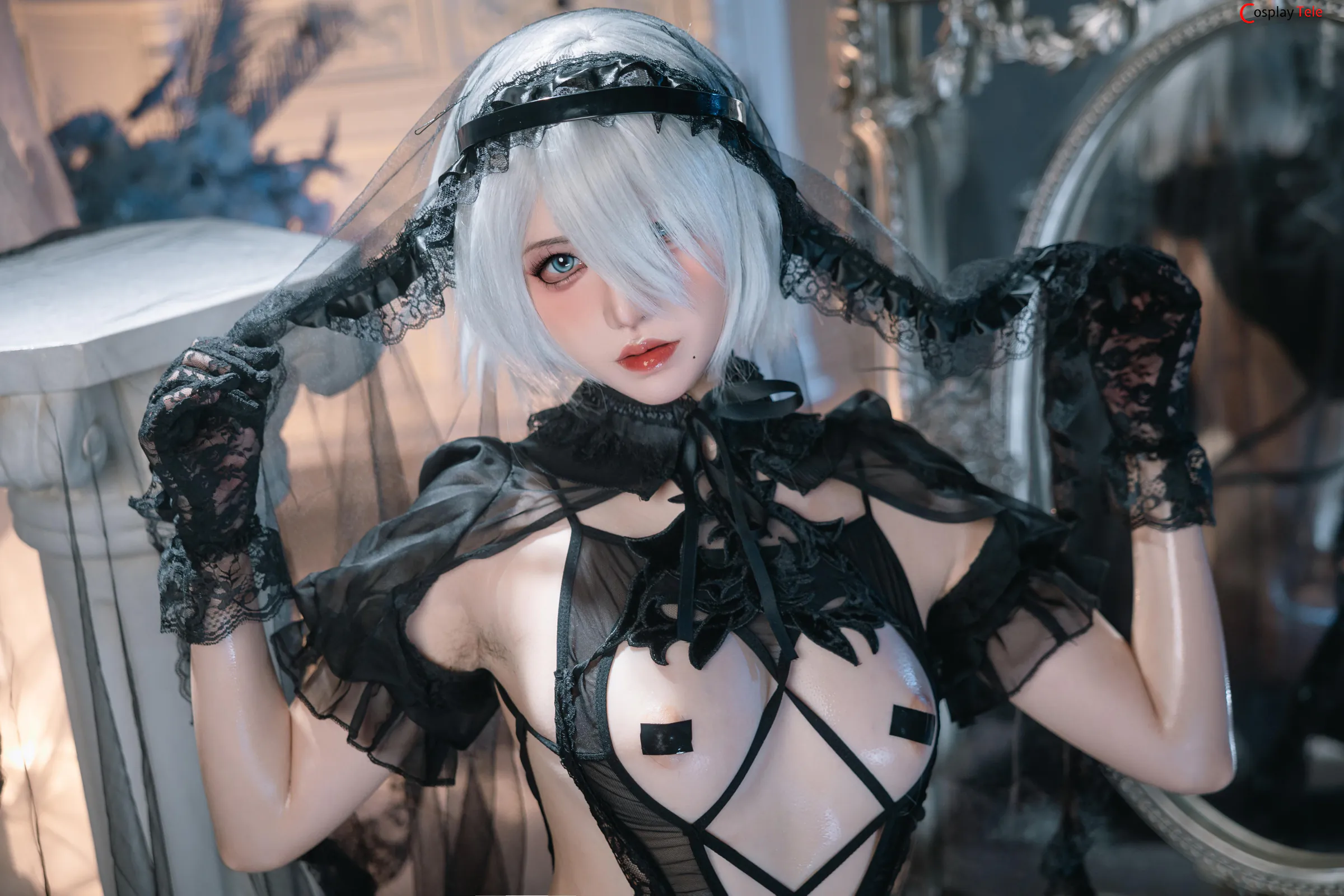 axunkaOri cosplay 2B Black Bride 50